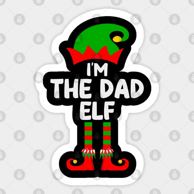 Dad Elf Matching Family Group Christmas Party Pajama Sticker by DragonTees